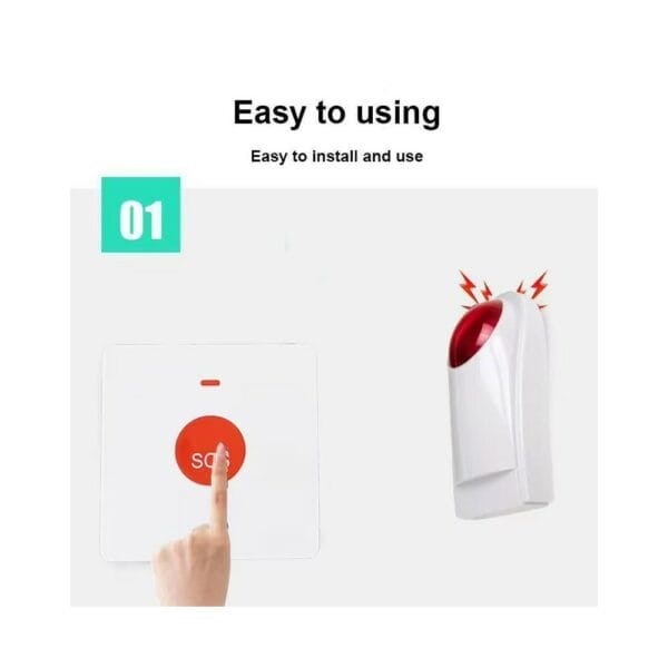 wireless strobe siren with emergency button