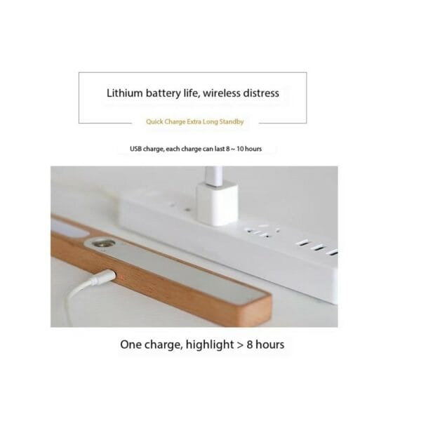 wooden minimalist rotating led lamp