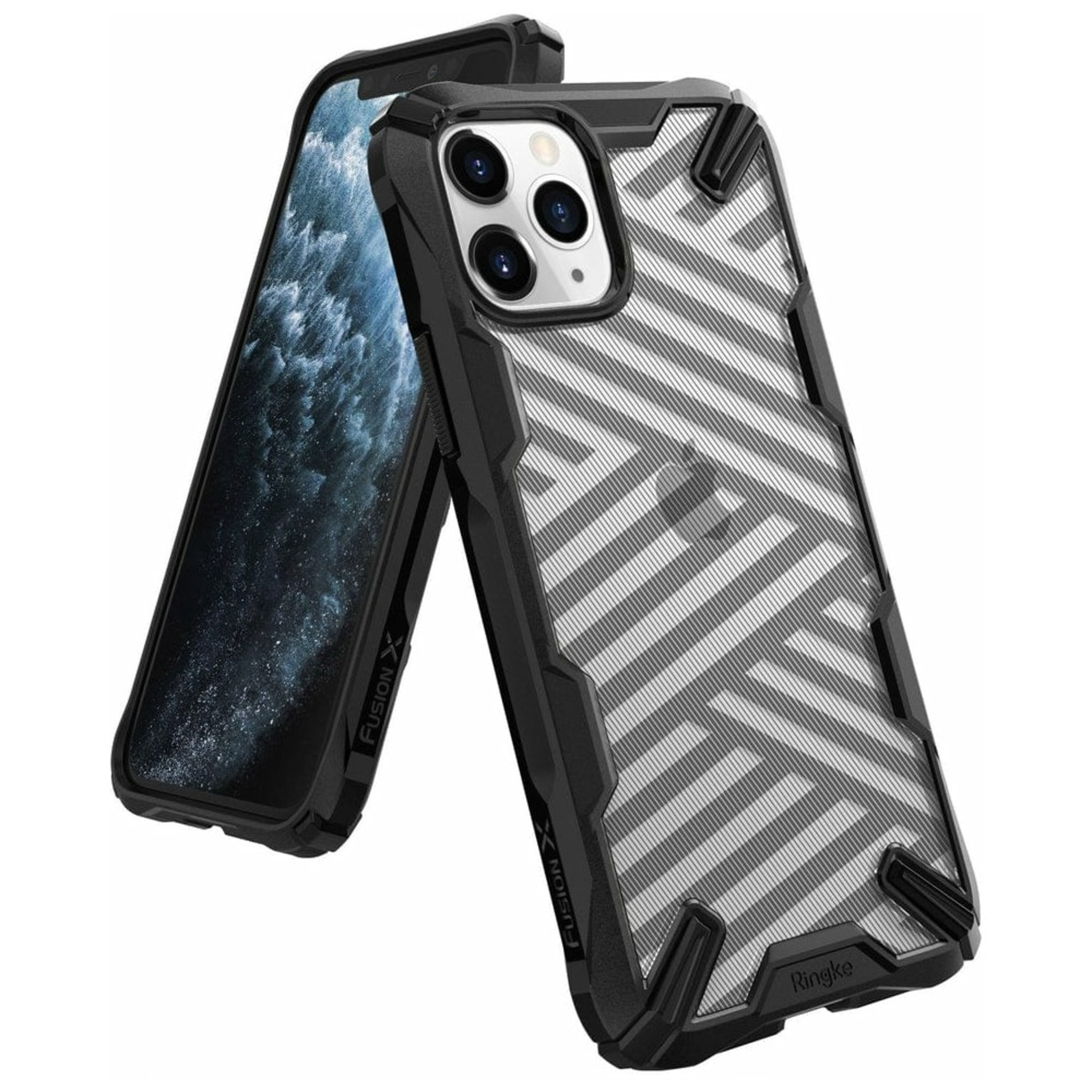 ringke fusion x case iphone 11 pro max stripe black (basic)
