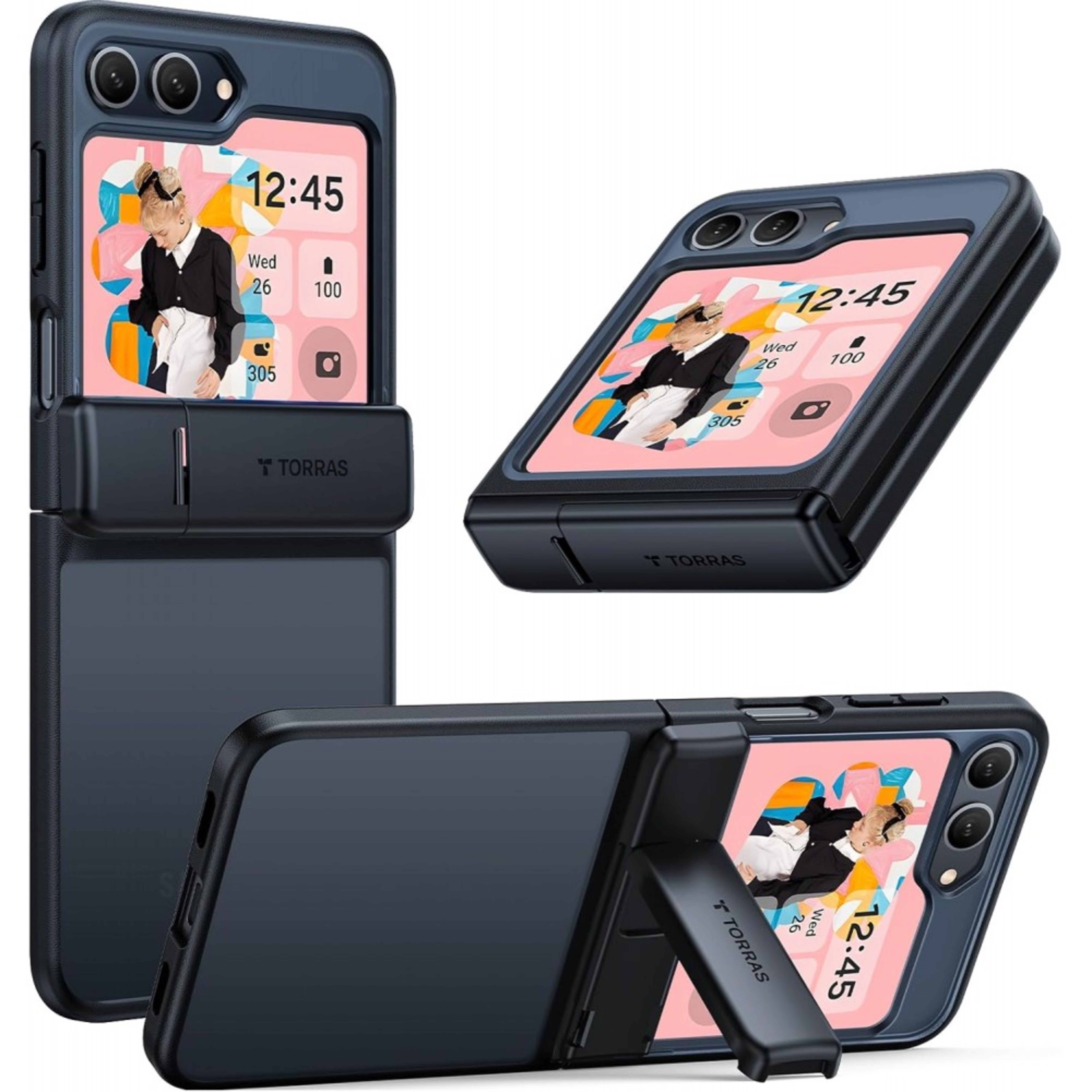 torras armor stand samsung galaxy z flip 5 black (x00fx1265)