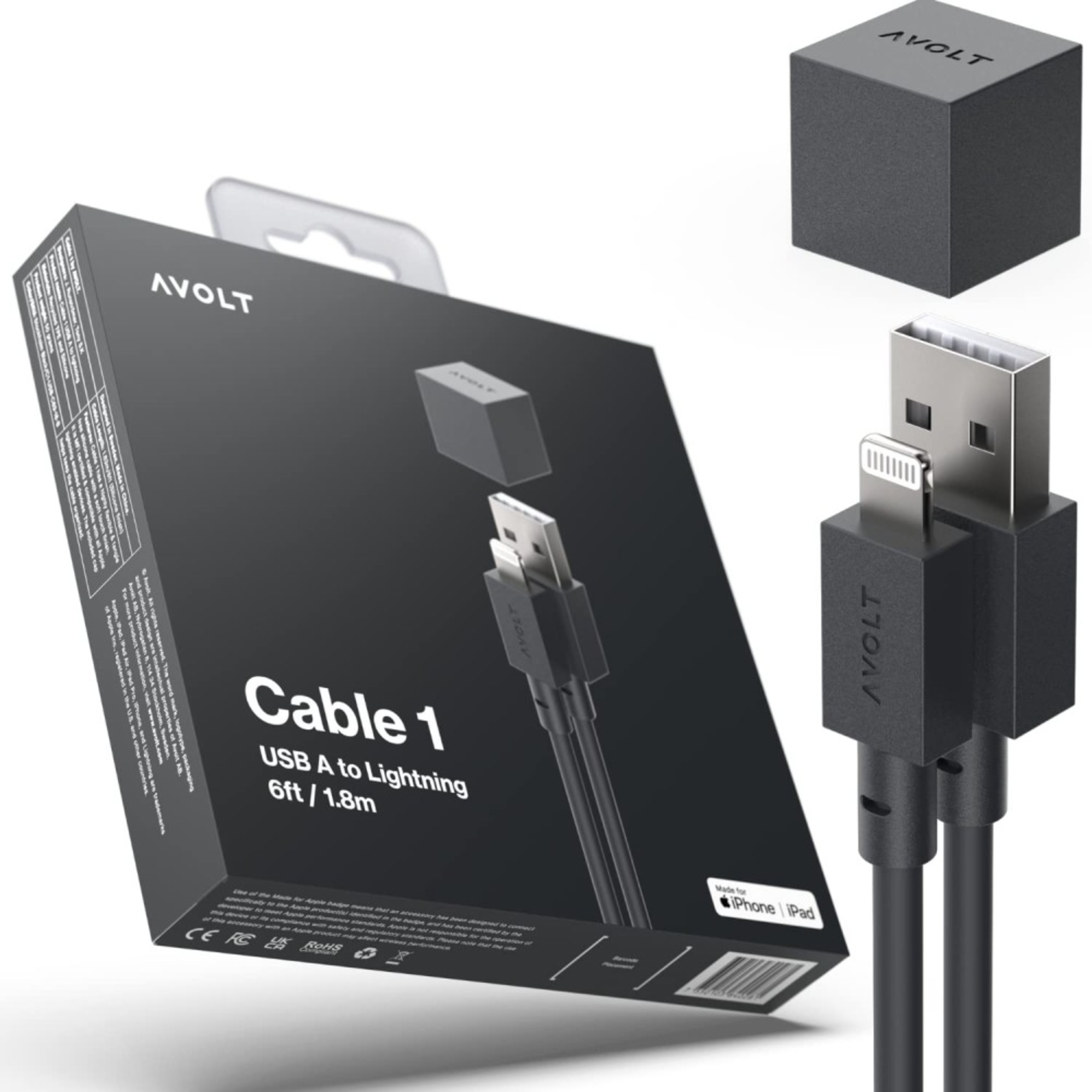 avolt cable usb a lightning 1,8m