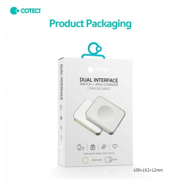 coteetci dual interface iwatch and airpods/pro wireless charger (26005 ts)