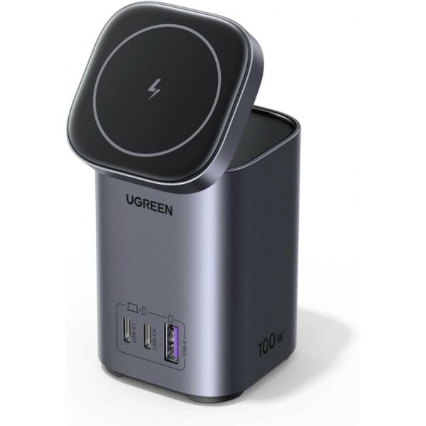 ugreen 15169 100w 2 in 1 gan charging station uk (space gray)