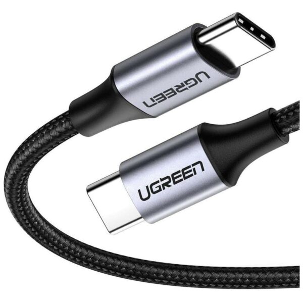 ugreen 50152 usb 2.0 c m/m round cable nickel plating aluminum shell 2m (gray black)