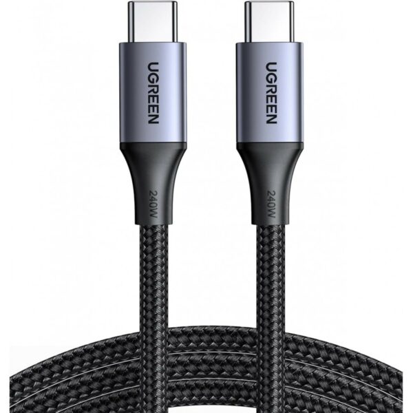 ugreen 90440 usb c to usb c cable 240w aluminum case with braid 2m (space gray)