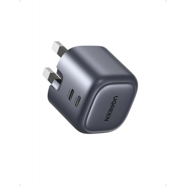 ugreen 90399 nexode 45w dual usb c pd gan fast charger uk (space gray)