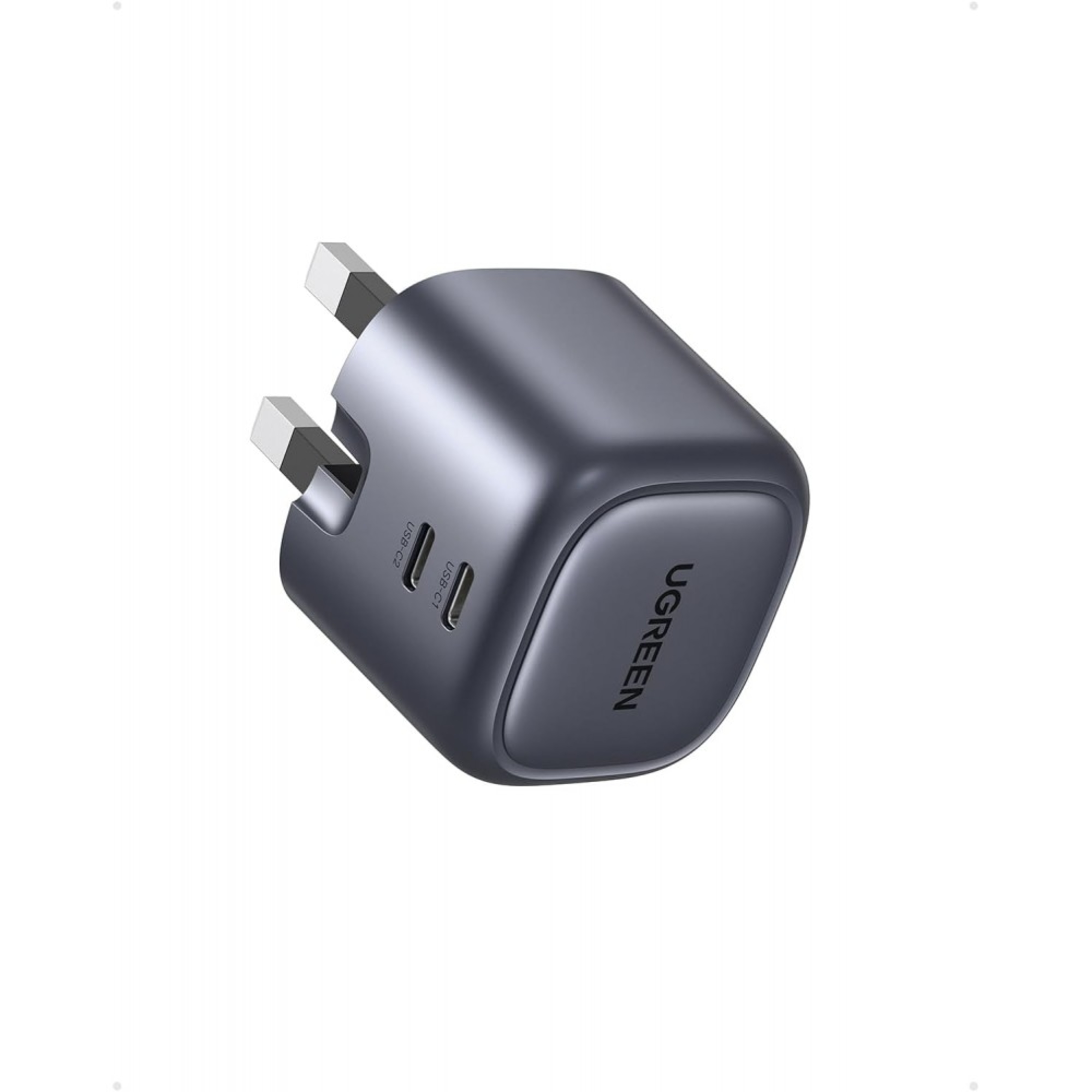 ugreen 90399 nexode 45w dual usb c pd gan fast charger uk (space gray)