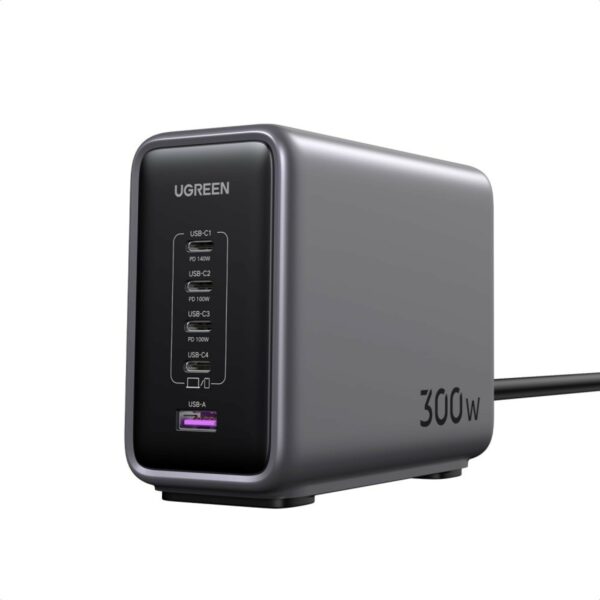 ugreen 90904b nexode 300w gan wall usb c charger 5 ports