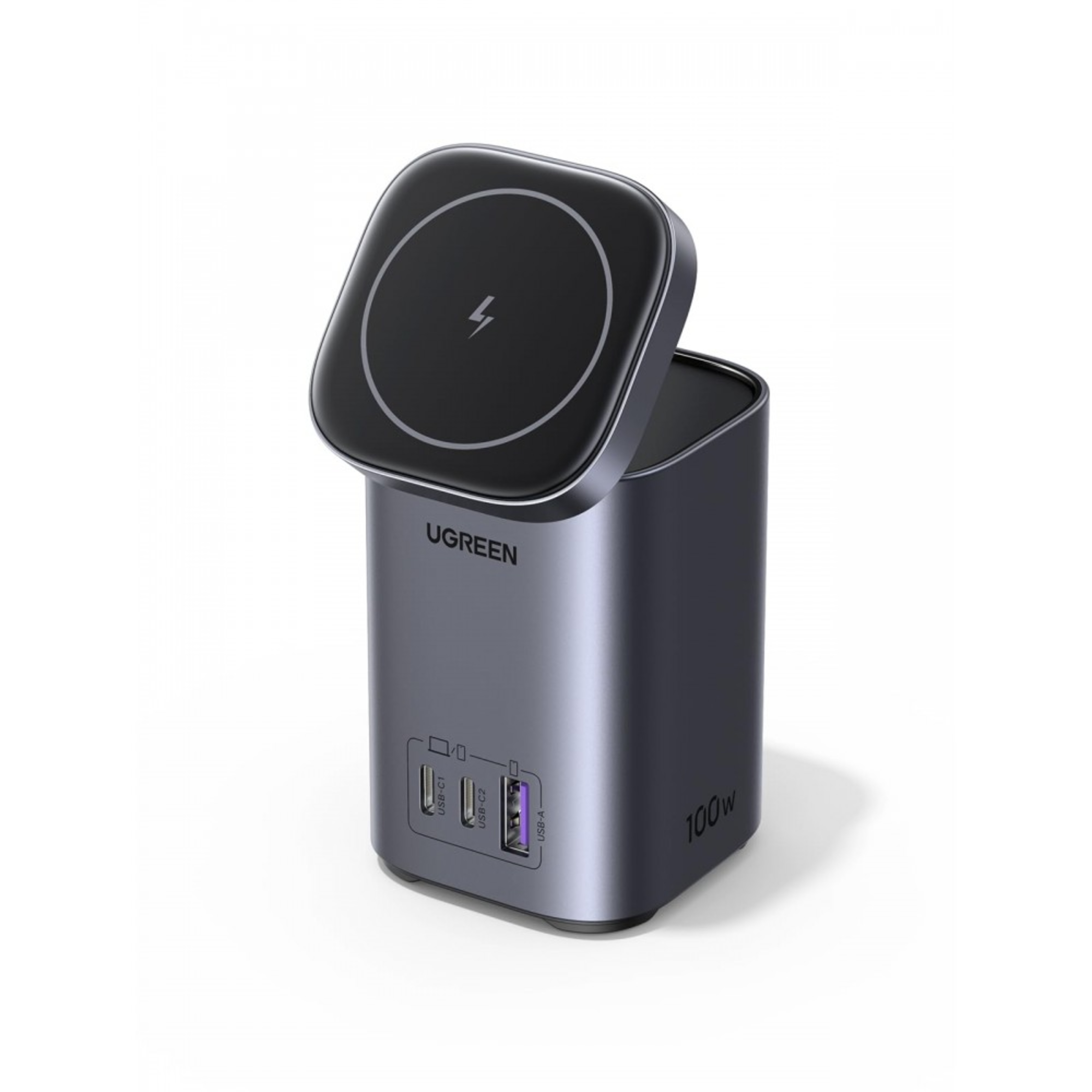 ugreen 15076 100w 2 in 1 gan charging station eu (space gray)