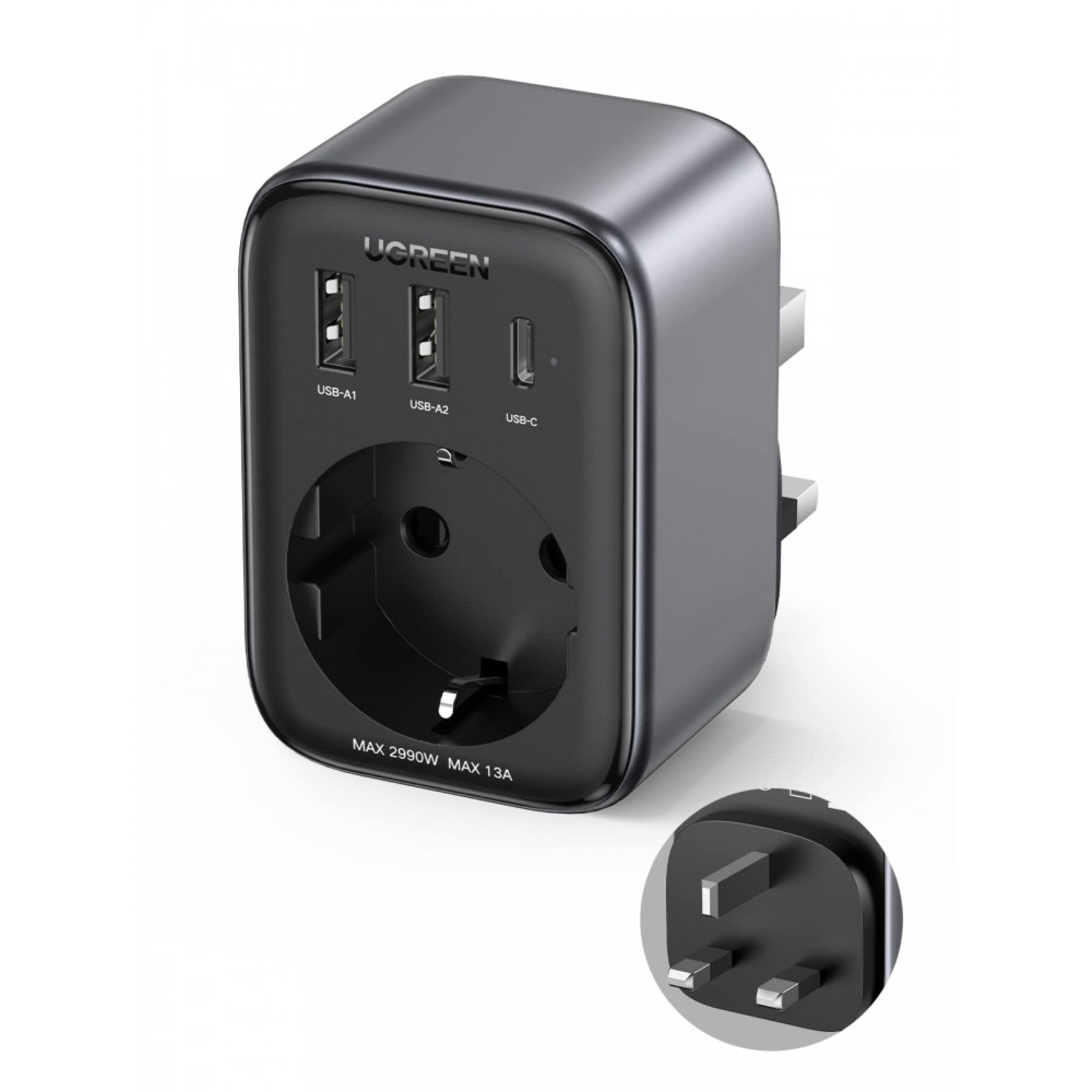 ugreen 15261 30w travel adapter (uk to eu)