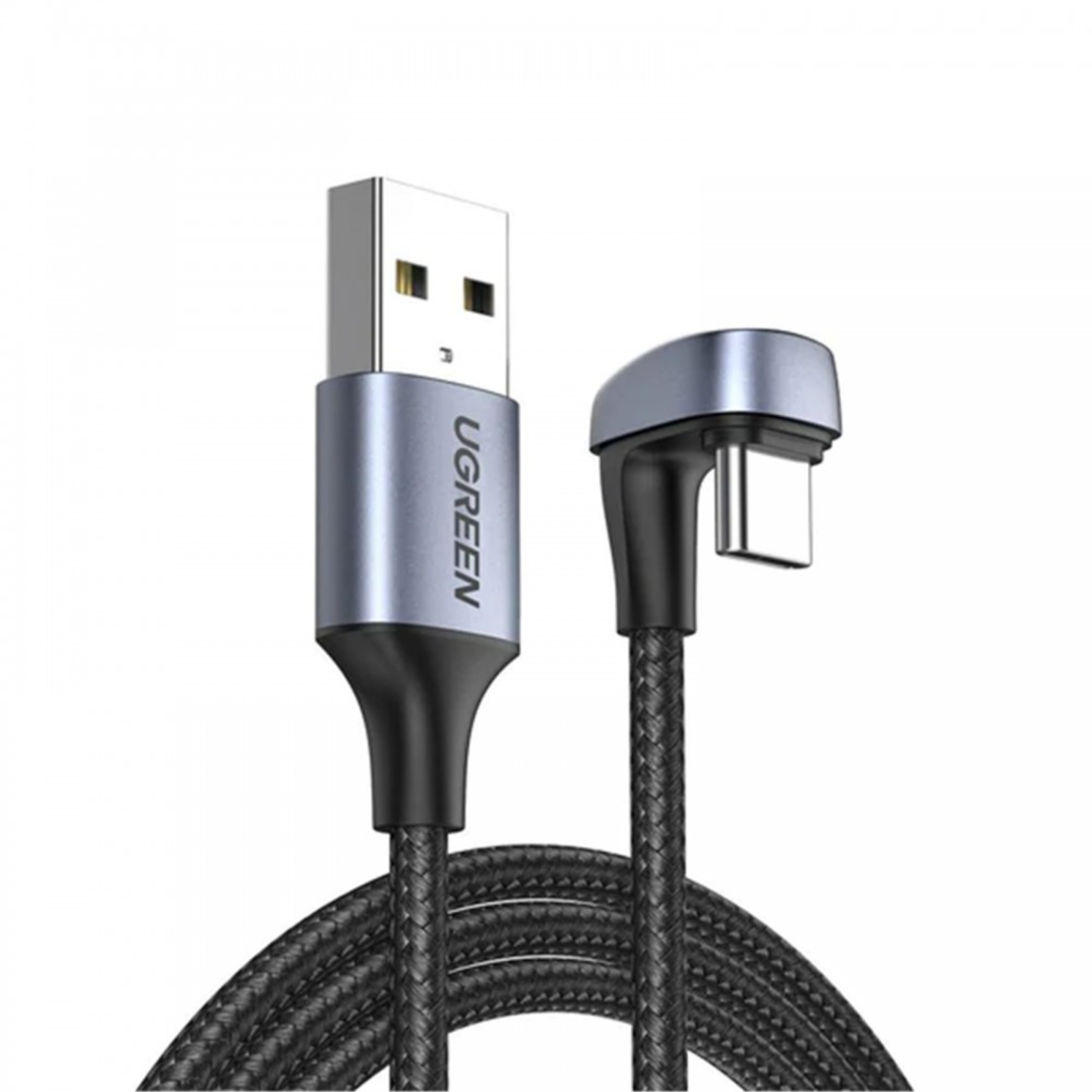 ugreen 70315 usb2.0 a to angled usb c cable aluminum case with braided 2m (black)