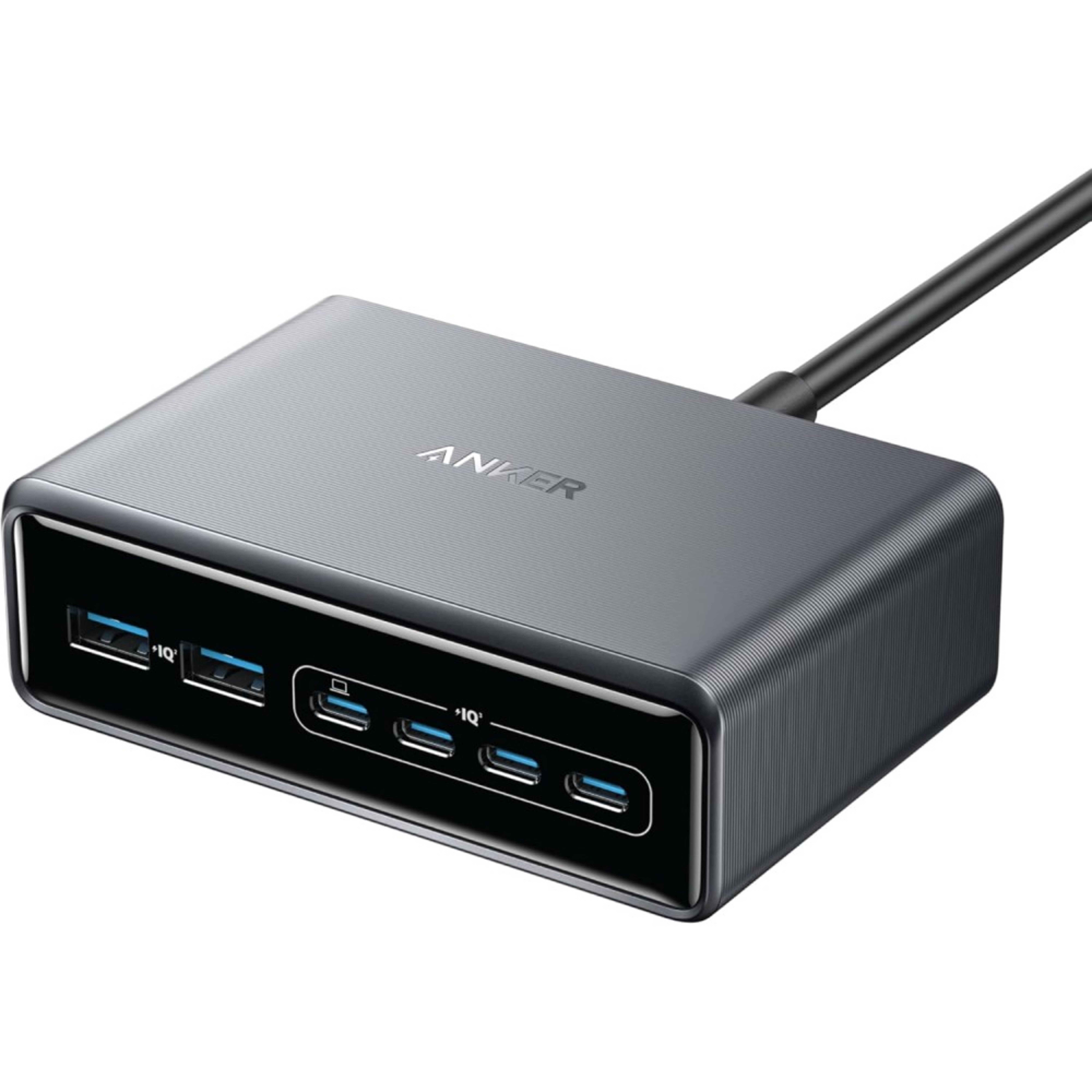 anker prime charger 200w 6 ports gan silver (a2683241)