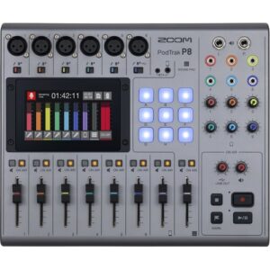 zoom podtrak p8 portable multitrack podcast recorder