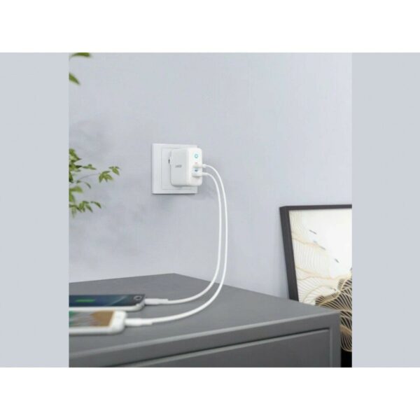 anker powerport pd+ 2 wall charger 35w white (a2636l21)