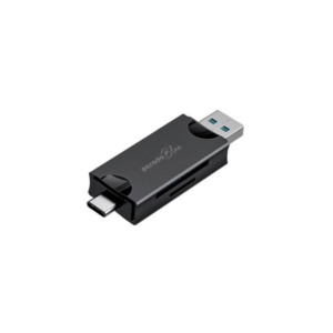 porodo blue 2 in 1 card reader with card holder – black