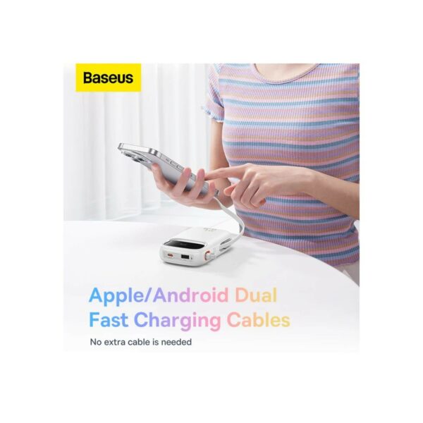 baseus qpow2 dual cable fast charge power bank 10000mah 22.5w