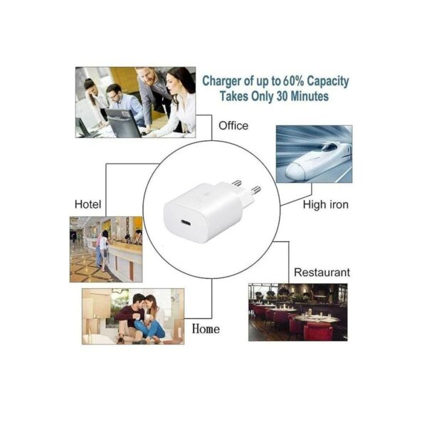 samsung 25w usb c to usb c with adapter fast charger (eu)