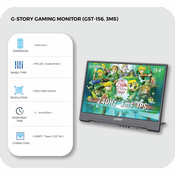 g story gaming monitor (gst 156, 3ms)