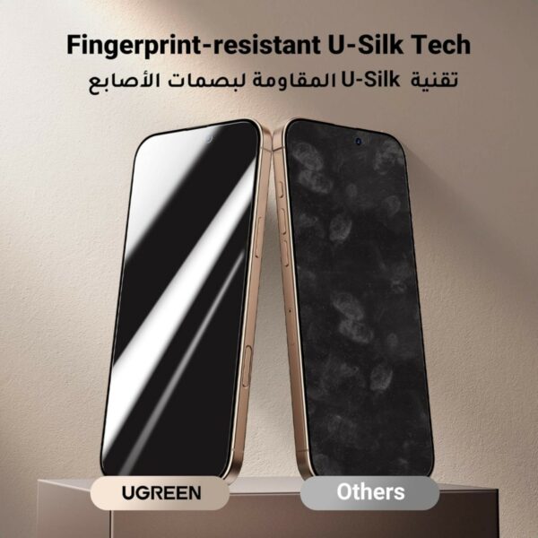 ugreen 45976 full coverage privacy screen protector with installation frame for iphone 16 pro max (1 pack)