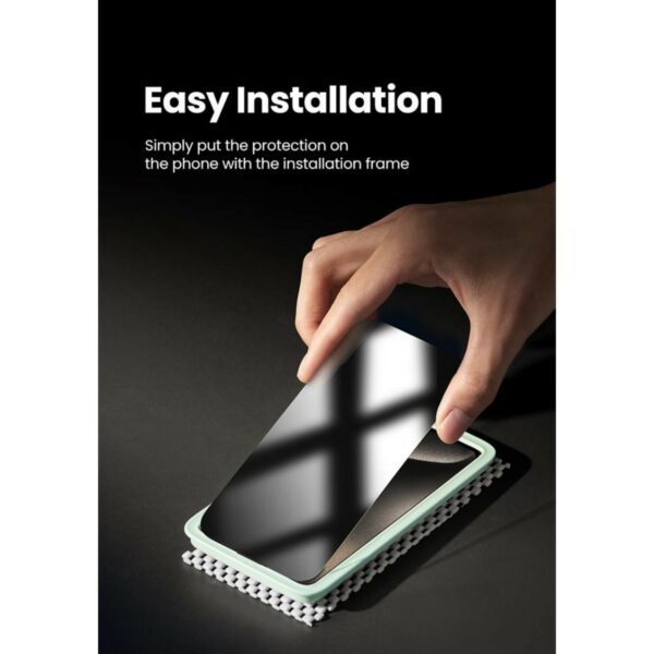 ugreen 25622 privacy screen protector with installation frame for iphone 15 pro (1 pack)