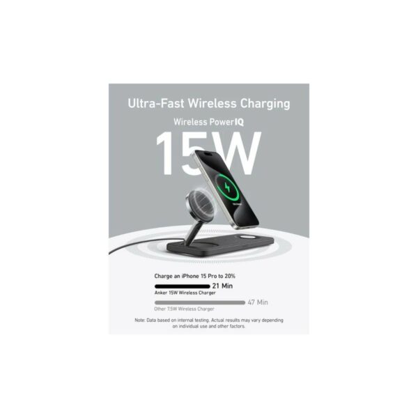 anker 15w maggo wireless charging station 3 in 1 pad for apple devices (b25m1211)