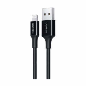 ugreen 80822 usb a male to lightning male cable nickel plating abs shell 1m (black)