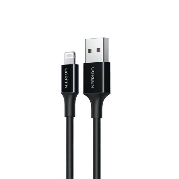 ugreen 80822 usb a male to lightning male cable nickel plating abs shell 1m (black)