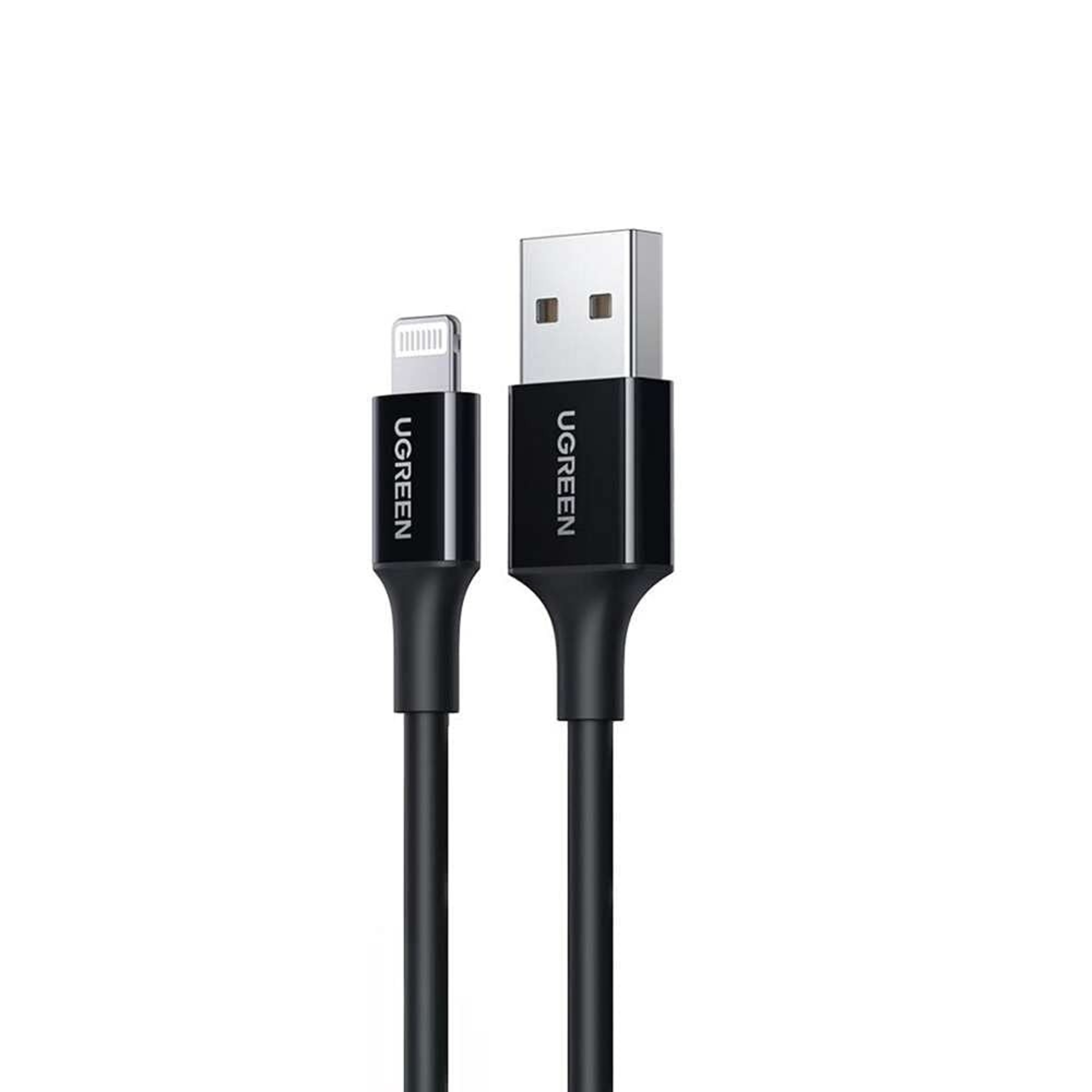 ugreen 80822 usb a male to lightning male cable nickel plating abs shell 1m (black)