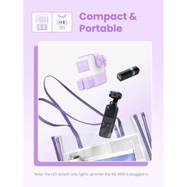 ugreen 35292 nexode 65w 3 port gan fast charger uk (purple)