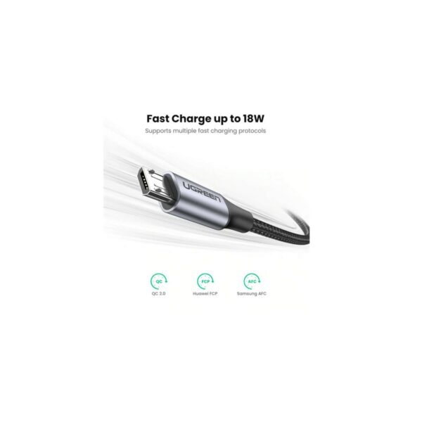 ugreen 60146 us290 micro usb 2.0 cable 1m metalblack