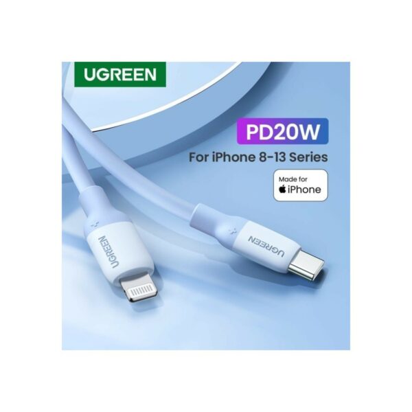 ugreen 20313 usb c to lightning silicone cable 1m (navy blue)