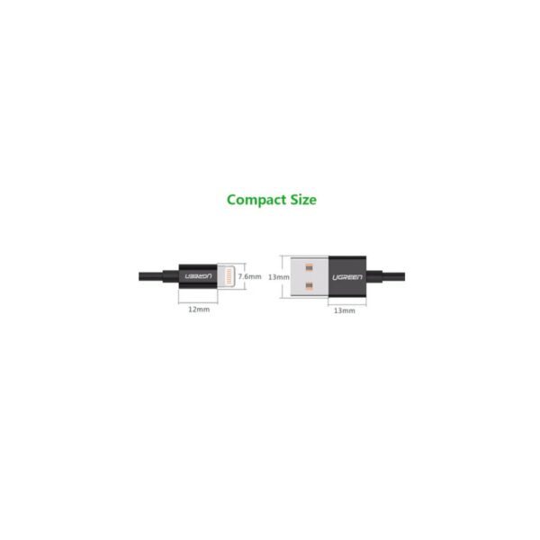 ugreen 80823 2m black lightning to usb 2.0 a male cable