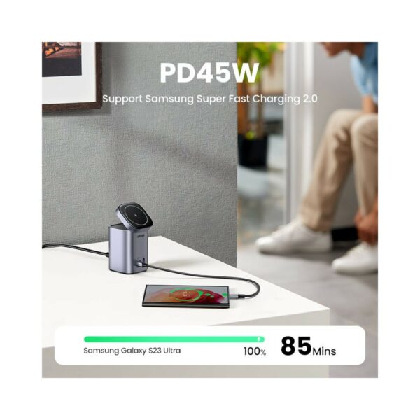 ugreen 15076 100w 2 in 1 gan charging station eu (space gray)