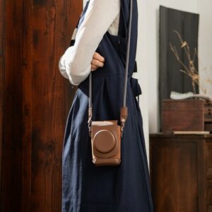 smallrig leather camera case for fujifilm x half (brown)