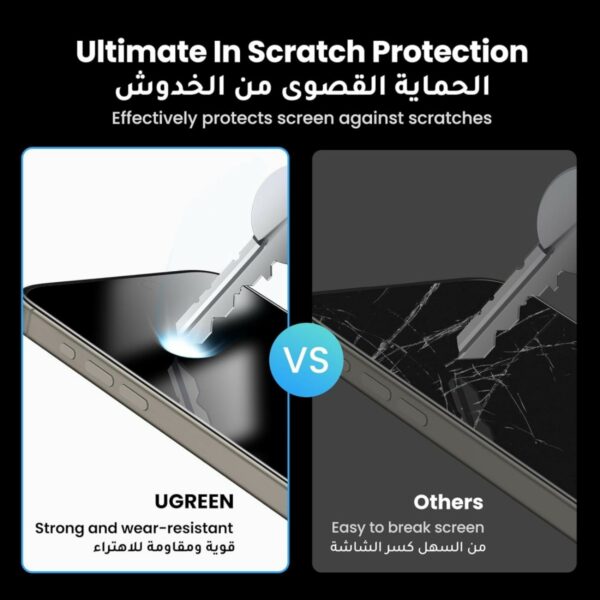ugreen 25624 privacy screen protector with installation frame for iphone 15 pro max (1 pack)