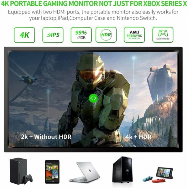 g story 12.5‘’ portable monitor for xbox series x, uhd 4k portable gaming monitor ips screen for xbox series x (gs125xu)
