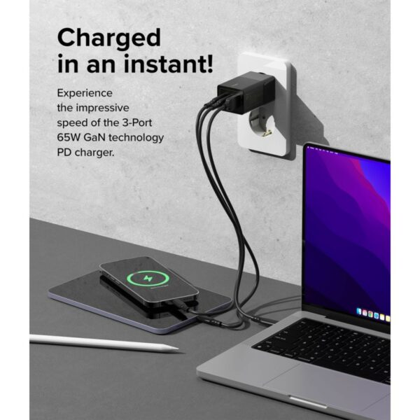 ringke gan 3 ports network charger 65w