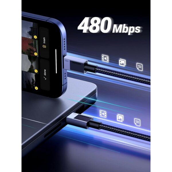 ugreen 35512 uno usb c to usb c pd fast charging cable 2m (copy)