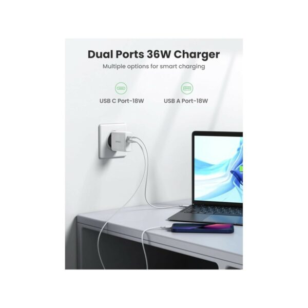 ugreen 60468 38w usb c wall charger eu (white)