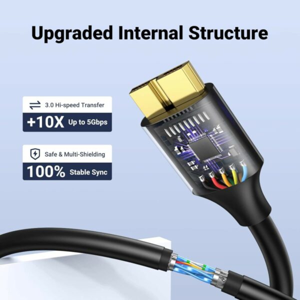 ugreen 10843 usb 3.0 a male to micro usb 3.0 male cable 2m (black)
