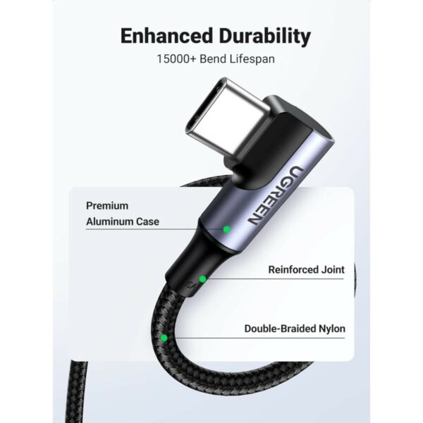 ugreen 70698 right angle usb c cable 2m (space gray)