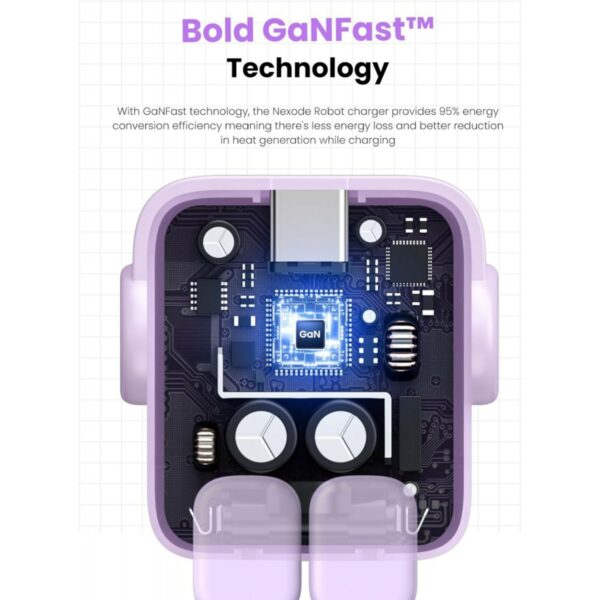 ugreen 35292 nexode 65w 3 port gan fast charger uk (purple)