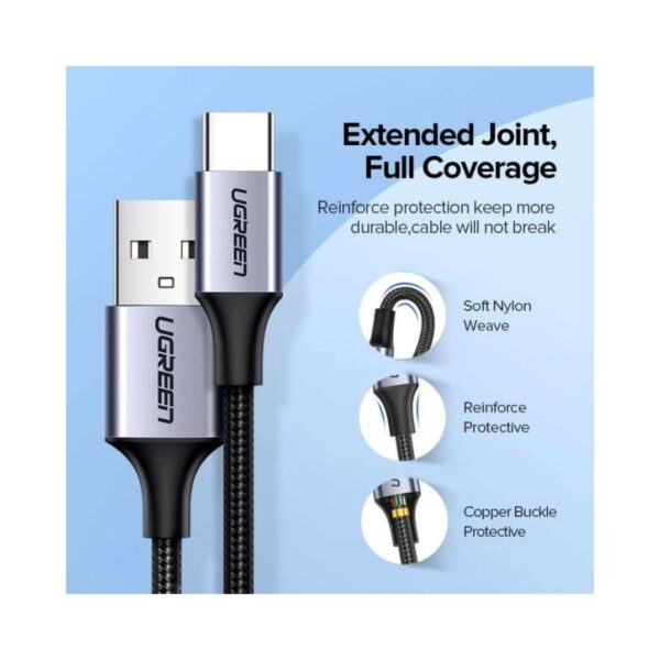 ugreen 60126 usb type c cable nylon braided usb a to usb c fast charger