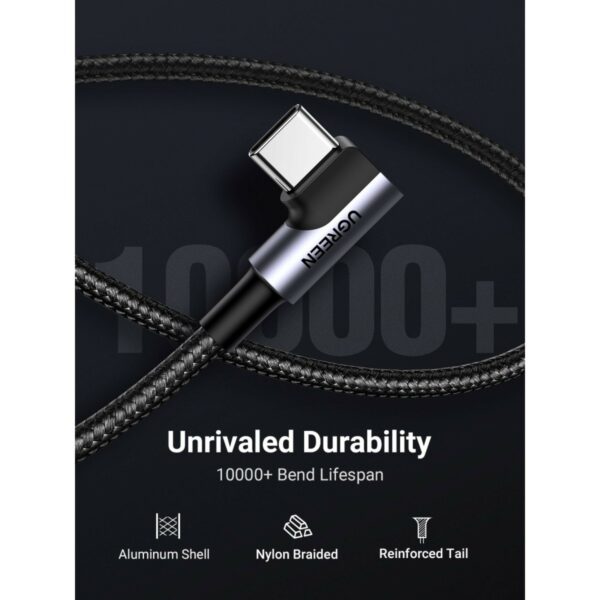 ugreen 50942 right angle usb a to usb c cable 2m (space gray)