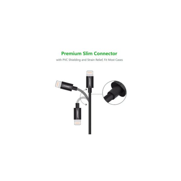 ugreen 80823 2m black lightning to usb 2.0 a male cable