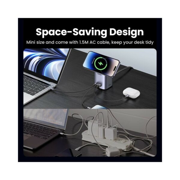 ugreen 15076 100w 2 in 1 gan charging station eu (space gray)