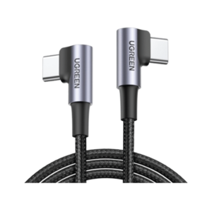ugreen 70531 angled usb c cable aluminum case with braided 2m (black)