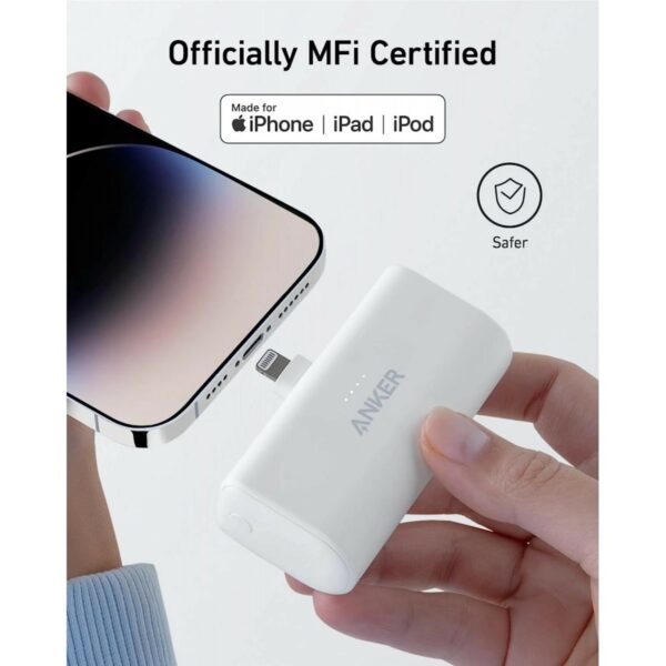 anker 621 nano power bank 12w, built in lightning connector (a16445012/22/32)