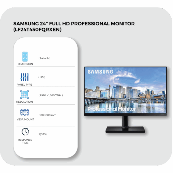 samsung 24" full hd professional monitor (lf24t450fqrxen)