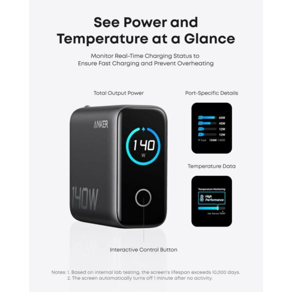 anker gan charger 140w dark gray (b2697kz1)